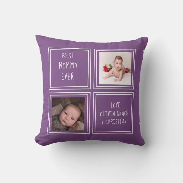 Coussin Modèle de photo personnalisé unique à deux (Recto)