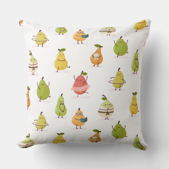 Coussin Modèle de poires amusantes pour enfants (Recto)