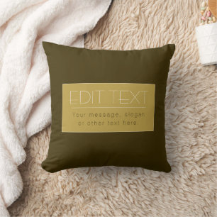 Coussin Modèle de texte élégant et modifiable   Or vintage