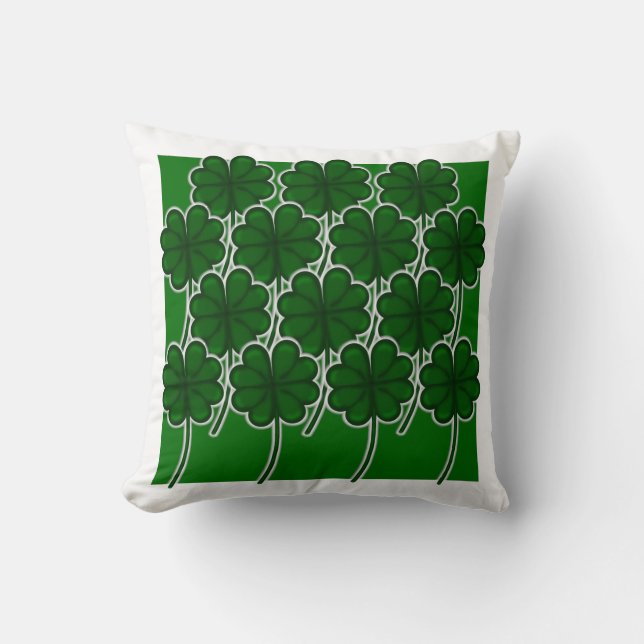 Coussin Modèle de trèfle simple pour la Saint-Patrick (Recto)