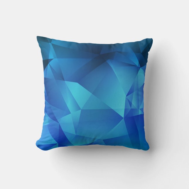 Coussin Modèle de triangles de dégradé BLEU clair. Créatif (Recto)