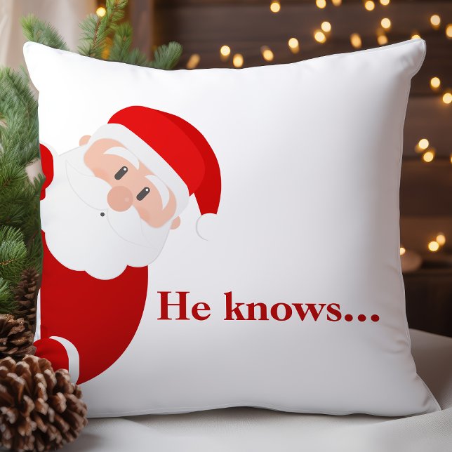 Coussin Modèle de vacances de Père Noël qui regarde (Créateur téléchargé)