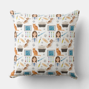 Coussin Modèle de vétérinaire coloré DVM