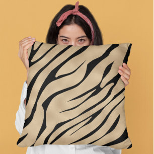 Coussin Modèle de zèbre doré métallique