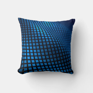 Coussin Modèle d'onde Abstrait bleu