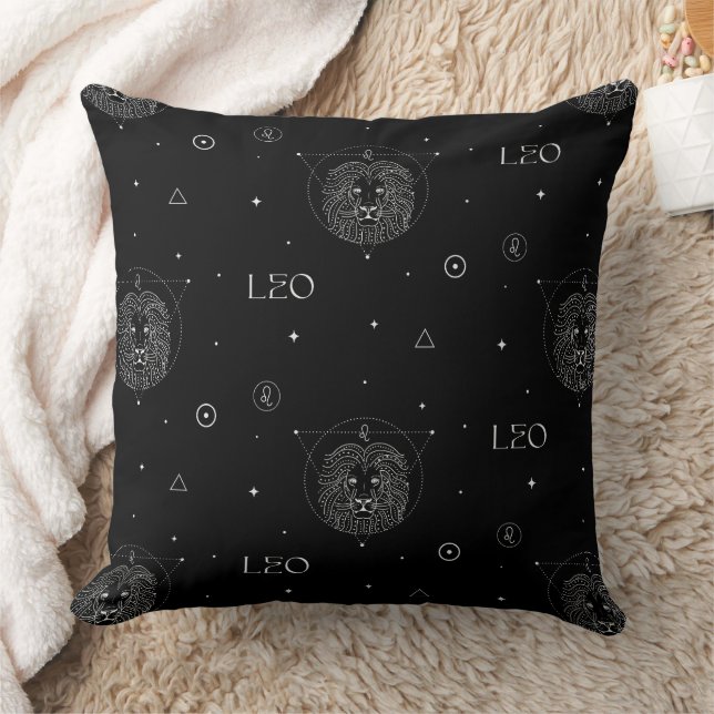Coussin Modèle du zodiaque Lion en noir et blanc (Couverture)