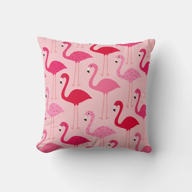 Coussin Modèle Flamingo rose Fille mignonne (Recto)