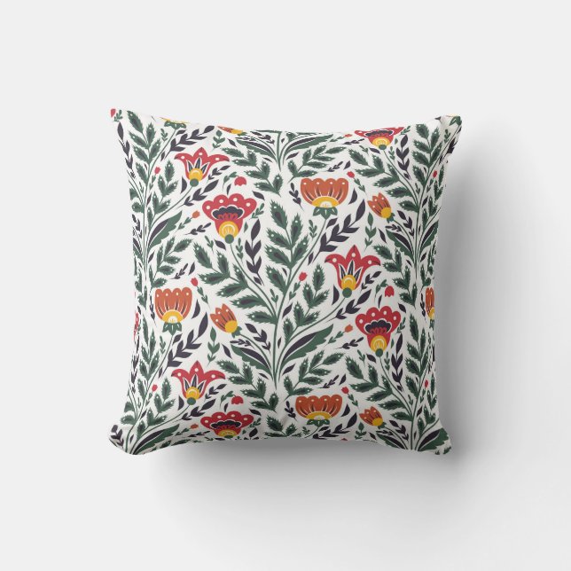 Coussin Modèle floral art populaire (Recto)