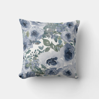 Coussin Modèle floral bleu