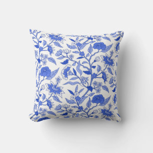 Coussin Modèle Floral bleu Vintage inspiré
