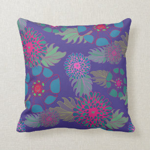 Coussin Modèle floral bohème Whimsical violet