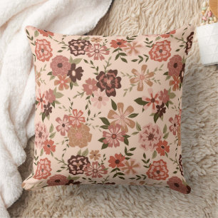Coussin Modèle floral Brown de la Pêche Whimsical