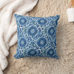 Coussin Modèle floral chinois bleu