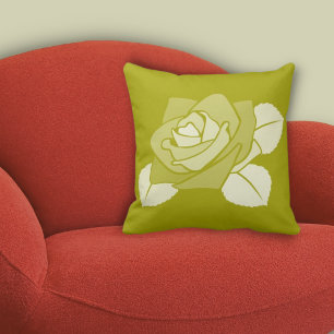 Coussin Modèle floral Citron-Jaune Rose unique