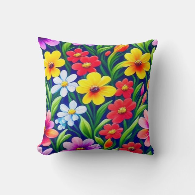 Coussin Modèle floral coloré (Recto)