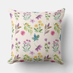 Coussin Modèle floral de fleurs botaniques 20" x 20"
