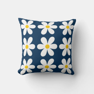 Coussin Modèle floral de marguerite rétro