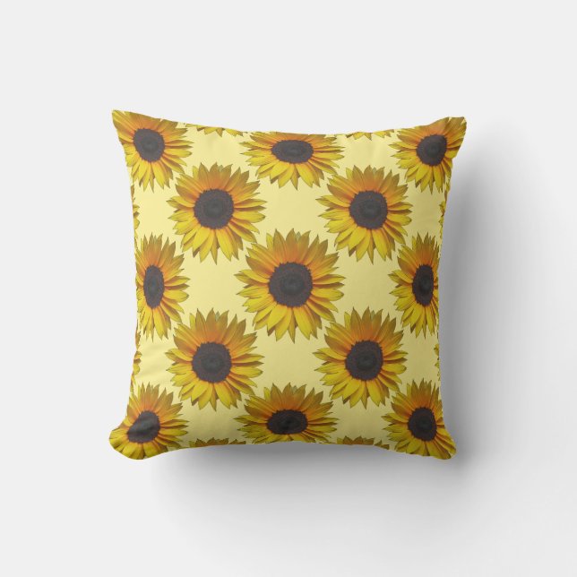 Coussin Modèle floral de tournesol (Recto)