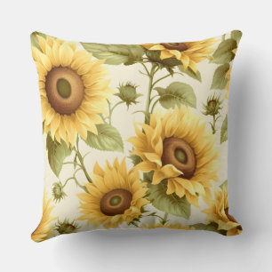 Coussin Modèle floral de tournesol