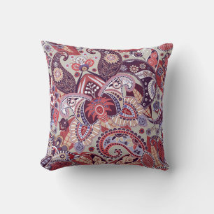 Coussin Modèle floral Paisley multicolore mou