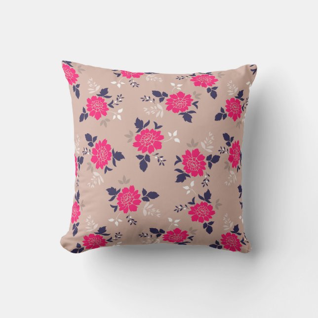Coussin Modèle floral rose féminin (Recto)