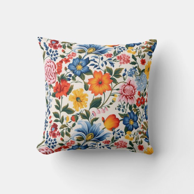Coussin Modèle Floral Vintage (Recto)