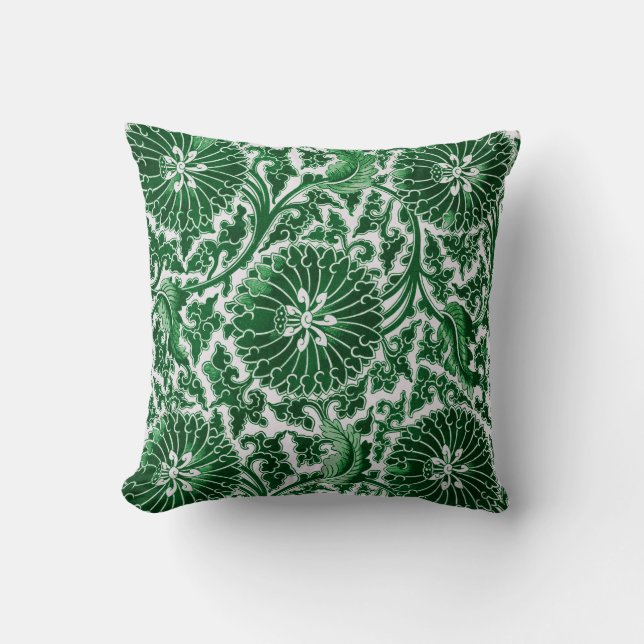 Coussin Modèle floral vintage vert (Recto)