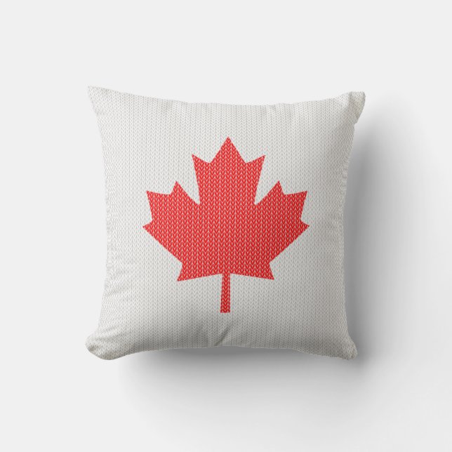 Coussin Modèle Knit Maple Leaf Tricot Motif (Recto)