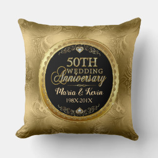 Coussin Modèle Mariage glamour 50e Or