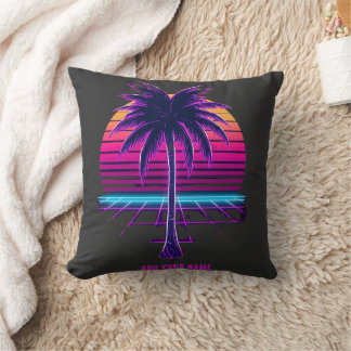 Coussin Modèle personnalisé Neon Retro Synthwave Palmier 8
