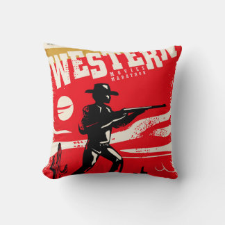 Coussin Modèle rétro du marathon des films occidentaux