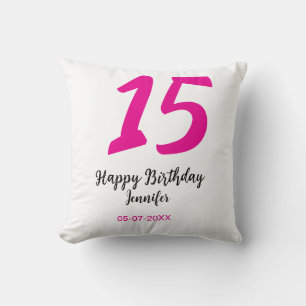 Coussin modèle rose anniversaire 15 ans quiencenera