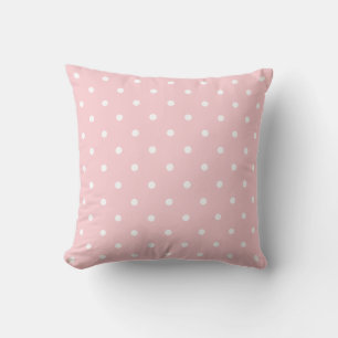 Coussin Modèle Rose Pastel Élégant Point Blanc Mode