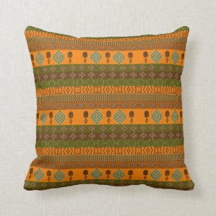 Coussin modèle tribal rayé africain ethnique