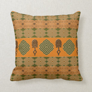 Coussin modèle tribal rayé africain ethnique