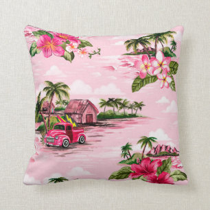 Coussin Modèle vintage hawaïen de tissu d'écorce de l'isla