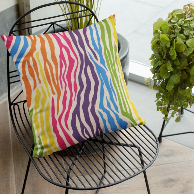Coussin Modèle Zèbre coloré (Créateur téléchargé)