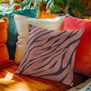 Coussin Modèle Zèbre rose métallique
