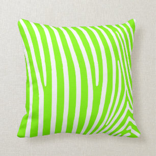 Coussin Modèle Zèbre vert néon