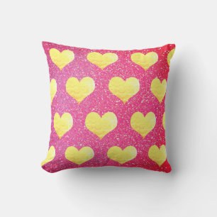 Coussin Modèles de cœur en or pour la Saint-Valentin en ro