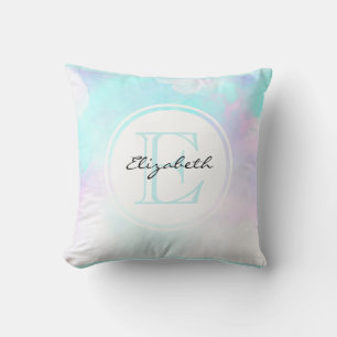 Coussin Modern Abstract Blue & Purple Watercolor