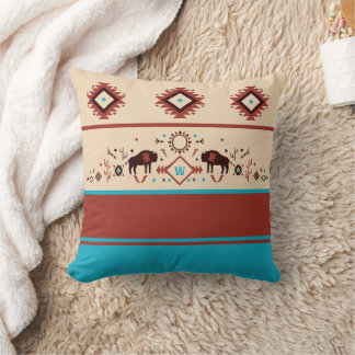 Coussin Modern American Native Influenced Pattern Monogram
