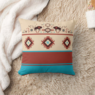 Coussin Modern American Native Influenced Pattern Monogram