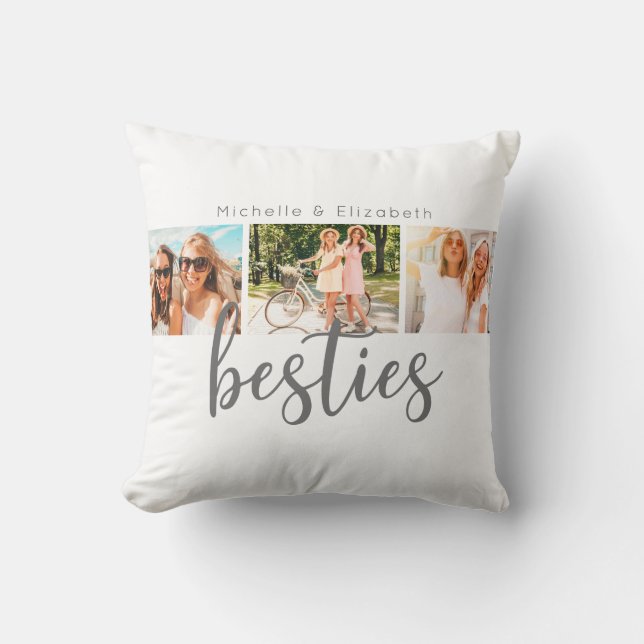 Coussin Modern Best Friends Besties Photo Collage (Recto)