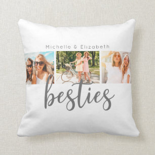 Coussin Modern Best Friends Besties Photo Collage