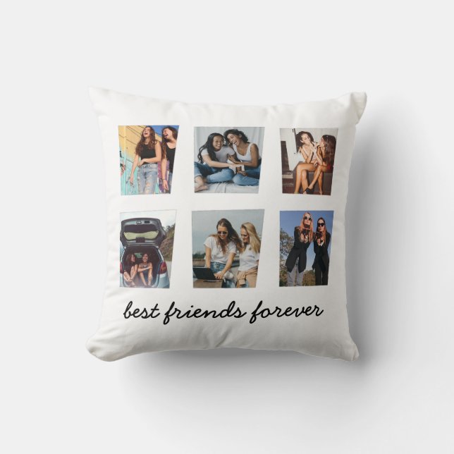 Coussin Modern Best Friends Forever 6 Photo Collage Thon (Recto)