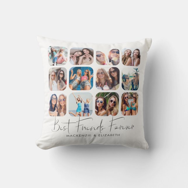 Coussin Modern Best Friends Forever manuscrit 12 Photo (Recto)