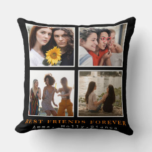 Coussin Modern Best Friends Forever Photo Collage   Bestie