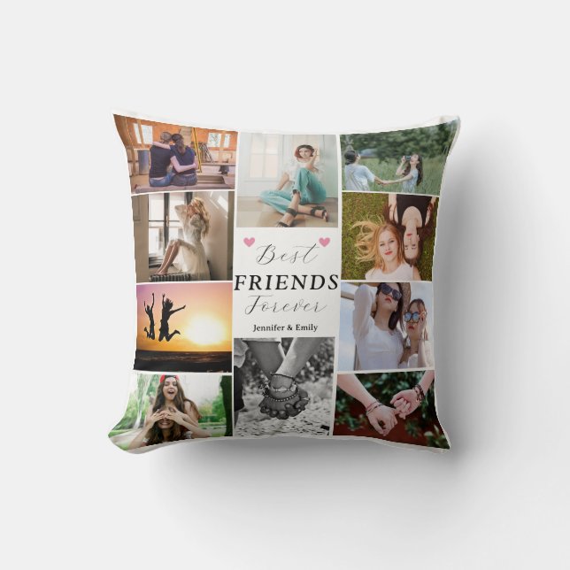 Coussin Modern Best Friends Forver 10 Photo Collage (Recto)