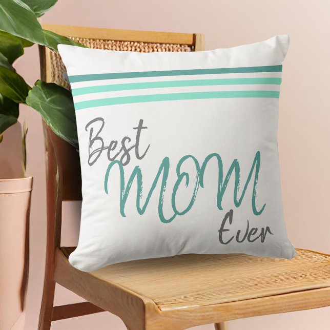 Coussin Modern Best Mom Ever Script Jour de la mère (Créateur téléchargé)